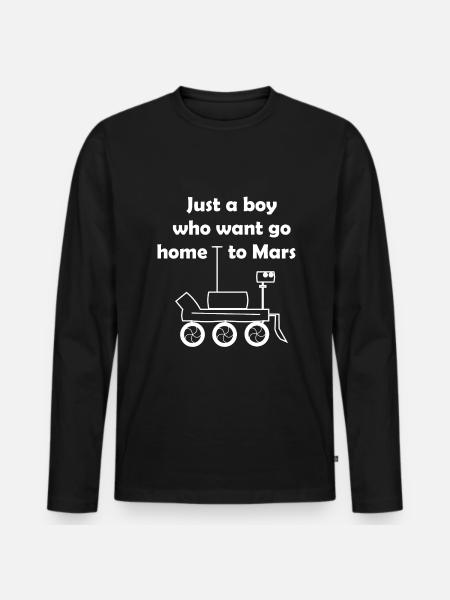 At home on Mars - Men's Premium Organic Long Sleeve Shirt - black