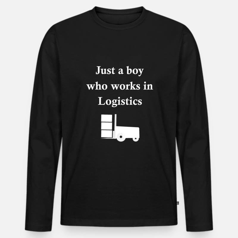 Staplerfahrer in Aktion - Männer Premium Bio Langarmshirt - Schwarz