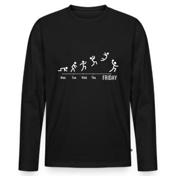 Joueurs de handball Handball Joueurs de handball - T-shirt manches longues Premium bio Homme - noir - Devant - Nico (187cm)