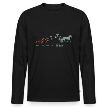 Trotting Horse Trotting Sport Vintage Horses - Men's Premium Organic Long Sleeve Shirt - black - Front - Nico (187cm)