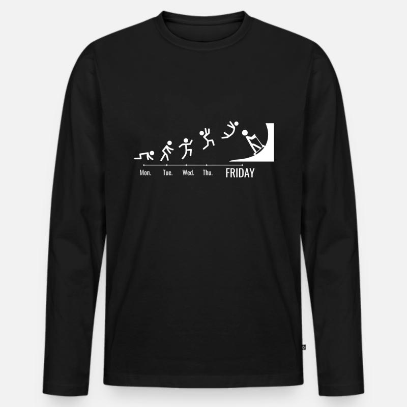 Tretroller Kick-scooter Wochenende Tretroller - Männer Premium Bio Langarmshirt - Schwarz