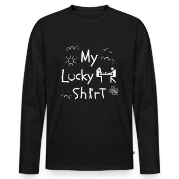 Jeu d’échecs - T-shirt manches longues Premium bio Homme - noir - Devant - Nico (187cm)