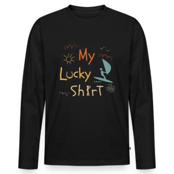 Planche à voile planche de surf Planche à voile Vintage - T-shirt manches longues Premium bio Homme - noir - Devant - Nico (187cm)
