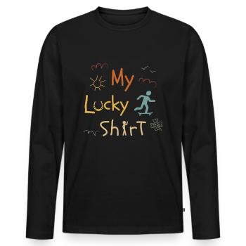 Skateboard Skater Ramp Skating Skating Vintage - T-shirt manches longues Premium bio Homme - noir - Devant - Nico (187cm)