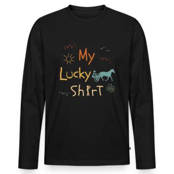 Trotting Horse Trotting Sport Vintage Horses - Men's Premium Organic Long Sleeve Shirt - black - Front - Nico (187cm)