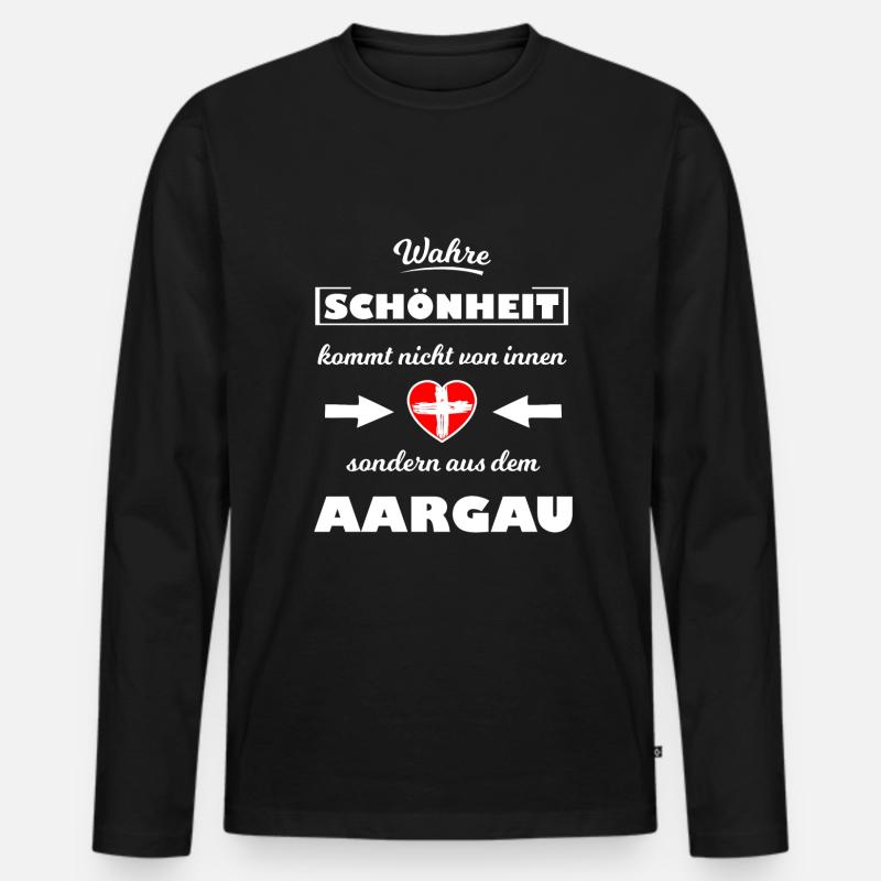 Die Aargauer - Männer Premium Bio Langarmshirt - Schwarz