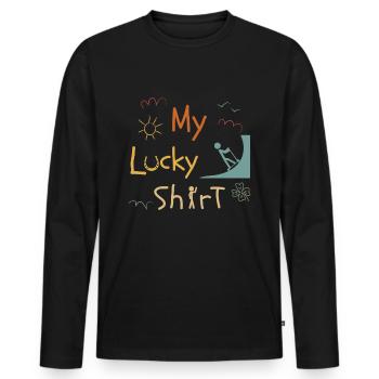 Kick Scooter Kick-scooter Vintage - T-shirt manches longues Premium bio Homme - noir - Devant - Nico (187cm)