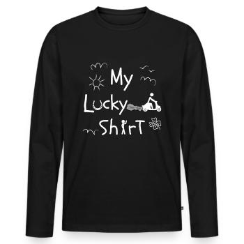 Scooter Rider Moped Moped Scooter Driver Funny - Men's Premium Organic Long Sleeve Shirt - black - Front - Nico (187cm)
