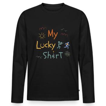 Paintball Airsoft gaming Softair Games Vintage - Men's Premium Organic Long Sleeve Shirt - black - Front - Nico (187cm)