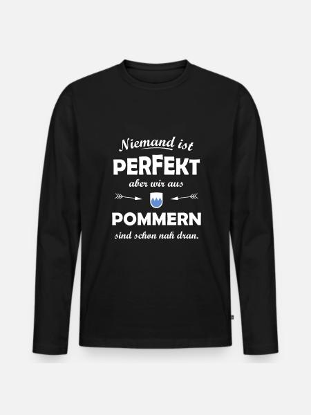 Die Provinz Pommern - Männer Premium Bio Langarmshirt - Schwarz