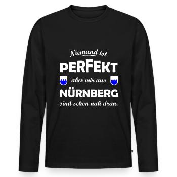The Nuremberg fans - Men's Premium Organic Long Sleeve Shirt - black - Front - Nico (187cm)
