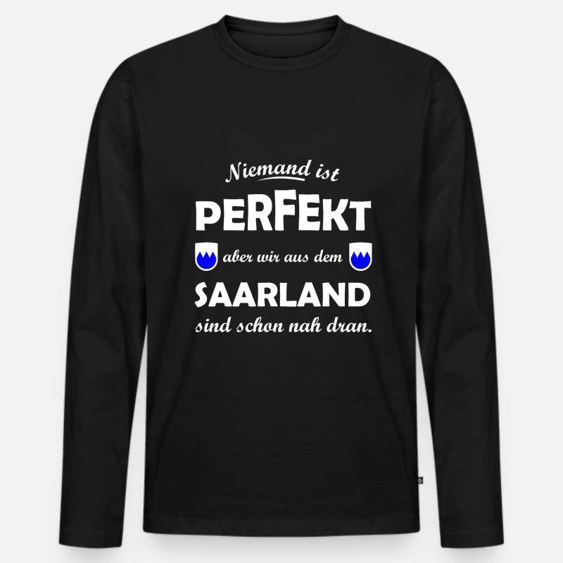 Saarländer - Männer Premium Bio Langarmshirt - Schwarz