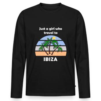 Voyage à Ibiza - T-shirt manches longues Premium bio Homme - noir - Devant - Nico (187cm)