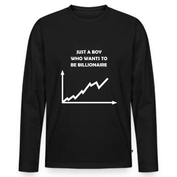 Share prices - Men's Premium Organic Long Sleeve Shirt - black - Front - Nico (187cm)