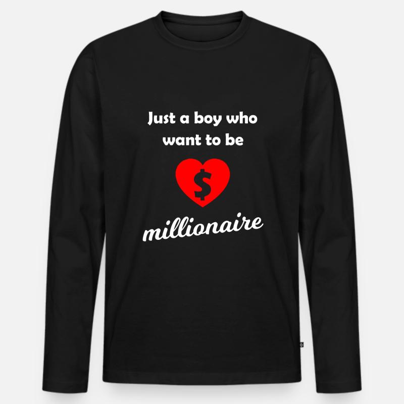 Der Millionär - Männer Premium Bio Langarmshirt - Schwarz