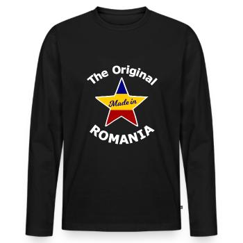 Tourist in Romania - Men's Premium Organic Long Sleeve Shirt - black - Front - Nico (187cm)