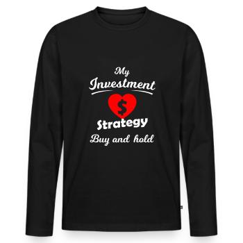 The Investor Strategy - Men's Premium Organic Long Sleeve Shirt - black - Front - Nico (187cm)