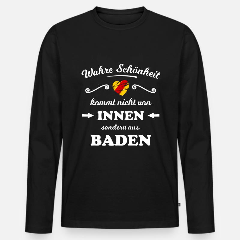 Das schöne Badnerland - Männer Premium Bio Langarmshirt - Schwarz