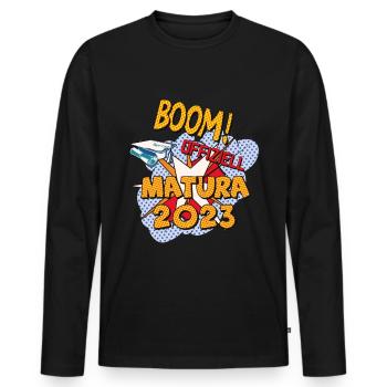 Matura 2023 Abitur a passé le certificat de bande dessinée Matura - T-shirt manches longues Premium bio Homme - noir - Devant - Nico (187cm)
