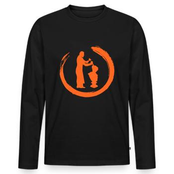 Tailleur de pierre Artisans Sculpteurs sur pierre Sculpteurs - T-shirt manches longues Premium bio Homme - noir - Devant - Nico (187cm)