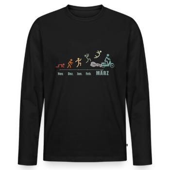 Mofa Mofafahrer Moped Vintage Mofa Mofasaison Mofa - Männer Premium Bio Langarmshirt - Schwarz - Vorne - Nico (187cm)