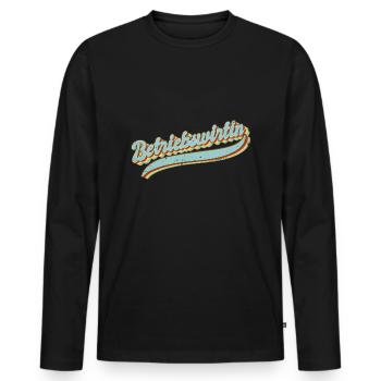 BWL Vintage Betriebswirtin - Männer Premium Bio Langarmshirt - Schwarz - Vorne - Nico (187cm)