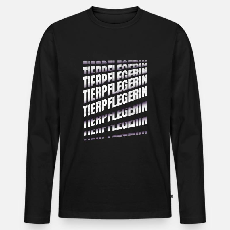 Tierwirt Spruch Tierpflegerin - Männer Premium Bio Langarmshirt - Schwarz