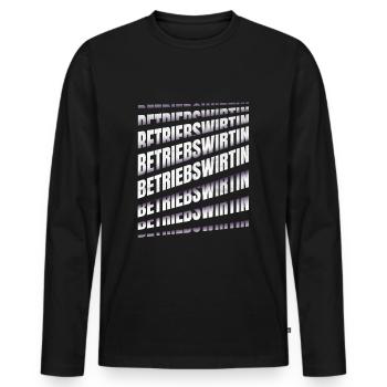 BWL Spruch Betriebswirtin - Männer Premium Bio Langarmshirt - Schwarz - Vorne - Nico (187cm)