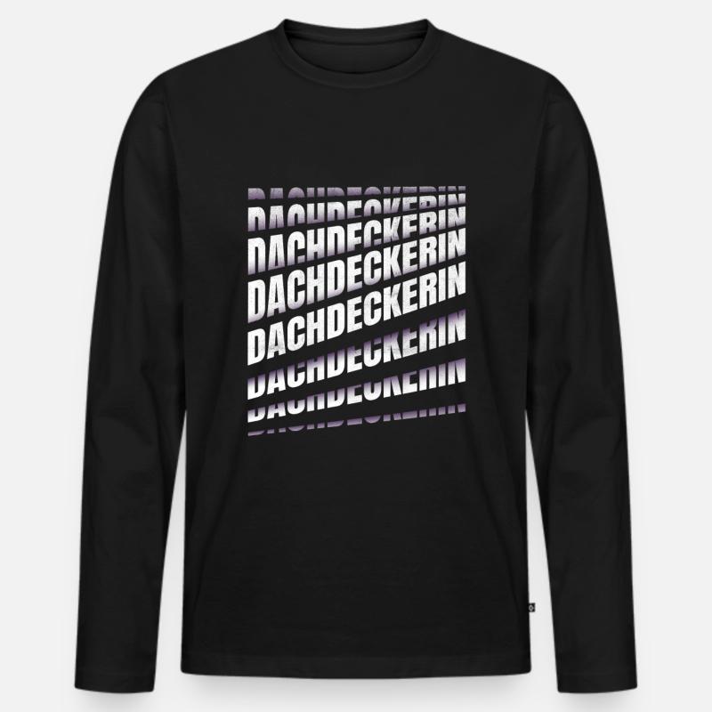 Dachdecker Spruch Handwerker Dachdeckerin - Männer Premium Bio Langarmshirt - Schwarz