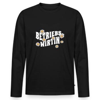 BWL niedliche Blumen Betriebswirtin - Männer Premium Bio Langarmshirt - Schwarz - Vorne - Nico (187cm)