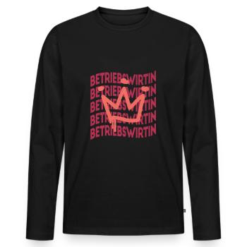 BWL Berufsbezeichnung Betriebswirtin - Männer Premium Bio Langarmshirt - Schwarz - Vorne - Nico (187cm)