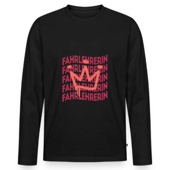 Fahrschule Berufsbezeichnung Fahrlehrerin - Männer Premium Bio Langarmshirt - Schwarz - Vorne - Nico (187cm)