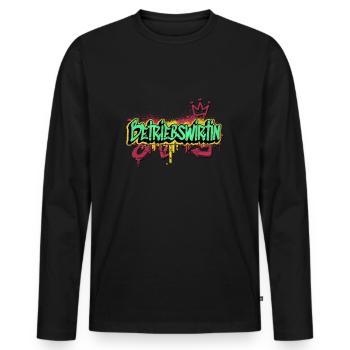 BWL Graffiti-Art Betriebswirtin - Männer Premium Bio Langarmshirt - Schwarz - Vorne - Nico (187cm)