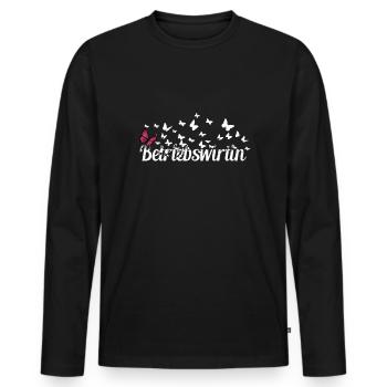 BWL Kollegin Schmetterlinge Betriebswirtin - Männer Premium Bio Langarmshirt - Schwarz - Vorne - Nico (187cm)
