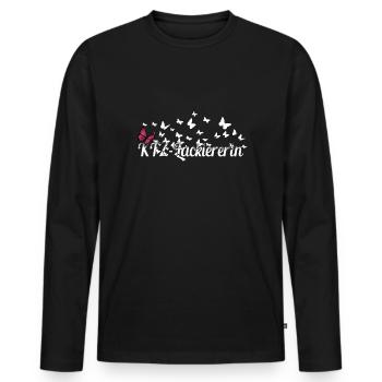 Autolackierer Kollegin Schmetterlinge - Männer Premium Bio Langarmshirt - Schwarz - Vorne - Nico (187cm)
