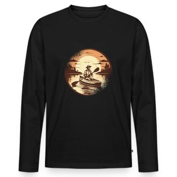 CANOE Kayaking Canadier-Canoe Kayak Canoe-Canoe - Men's Premium Organic Long Sleeve Shirt - black - Front - Nico (187cm)