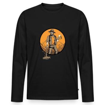Détecteurs Sondler sonde Lustiges-Bier - T-shirt manches longues Premium bio Homme - noir - Devant - Nico (187cm)