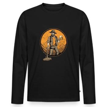 Les détecteurs Sondler sondent la bière vintage - T-shirt manches longues Premium bio Homme - noir - Devant - Nico (187cm)