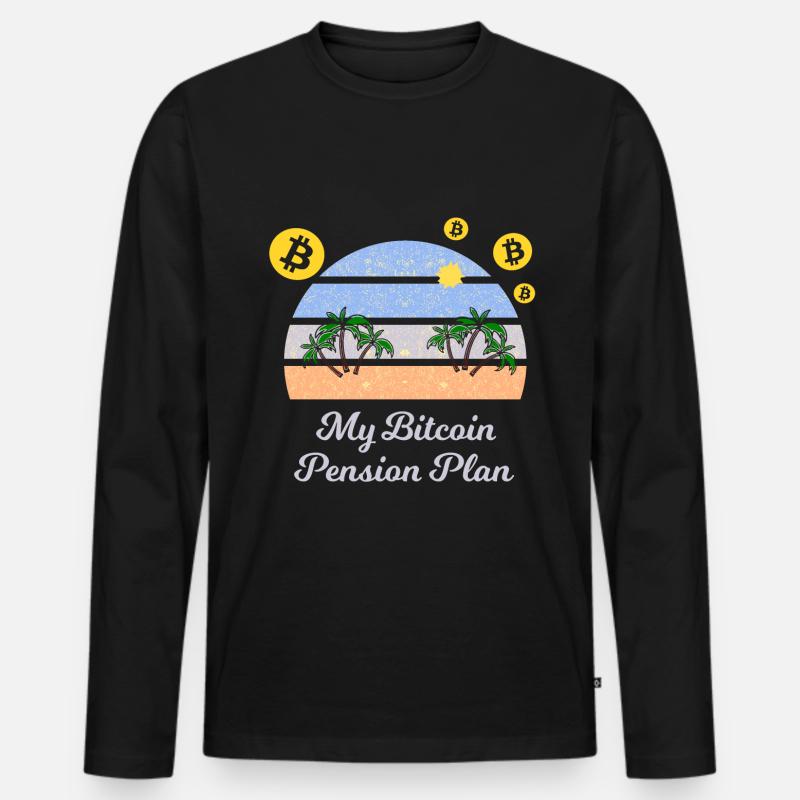 Der Rentenplan mit Bitcoin - Männer Premium Bio Langarmshirt - Schwarz