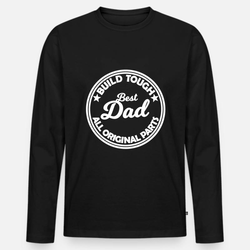 Der beste Papa - Männer Premium Bio Langarmshirt - Schwarz