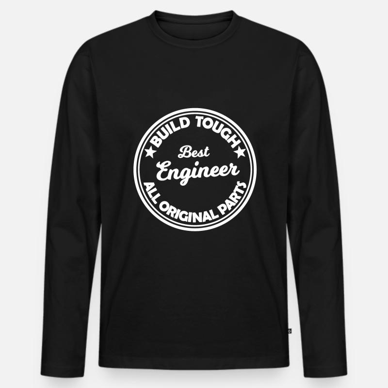 Cooler Ingenieur - Männer Premium Bio Langarmshirt - Schwarz