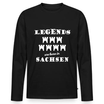 Les Saxons de Transylvanie - T-shirt manches longues Premium bio Homme - noir - Devant - Nico (187cm)