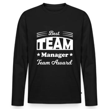 Prix de la qualité - T-shirt manches longues Premium bio Homme - noir - Devant - Nico (187cm)