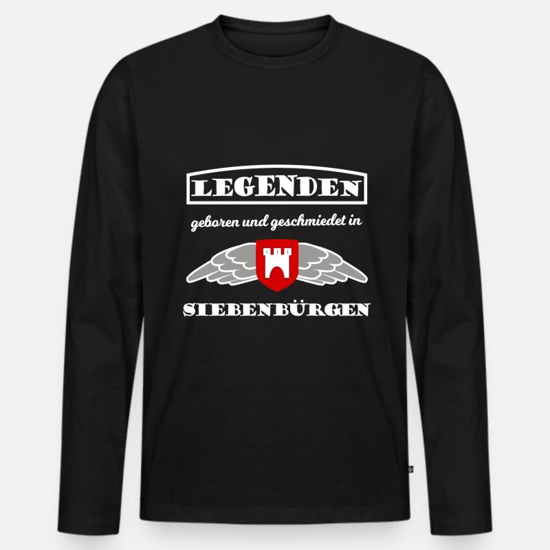 Mythos aus Siebenbürgen - Männer Premium Bio Langarmshirt - Schwarz