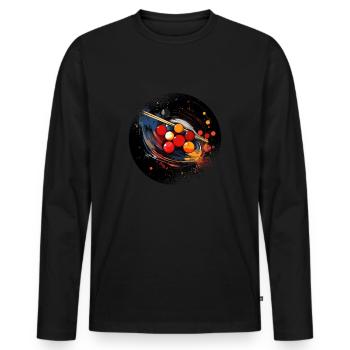 Jeu de snooker Table de snooker Boules de snooker vintage - T-shirt manches longues Premium bio Homme - noir - Devant - Nico (187cm)