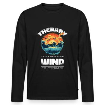 kitesurf kitesurf kitesurf kitesurf drôle - T-shirt manches longues Premium bio Homme - noir - Devant - Nico (187cm)