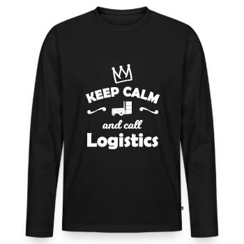 Logistik und Transport Helden - Männer Premium Bio Langarmshirt - Schwarz - Vorne - Nico (187cm)