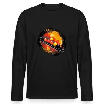 Jeu de snooker, table de snooker, boules de snooker, Vintage - T-shirt manches longues Premium bio Homme - noir - Devant - Nico (187cm)