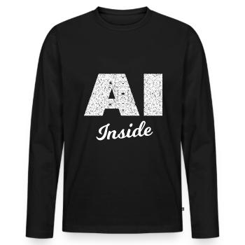 Lustig clever und smart - Männer Premium Bio Langarmshirt - Schwarz - Vorne - Nico (187cm)