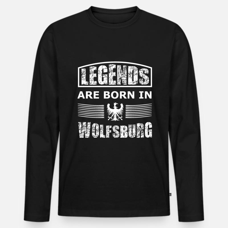 Die Wolfsburger Fans - Männer Premium Bio Langarmshirt - Schwarz